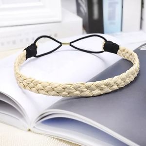 Thin Braided Straw Headband - Light with Elastic Back